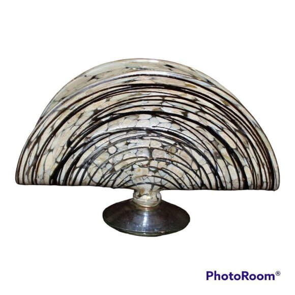 Napkin holder seashell tortoise hand blow fossil texture Glass Murano? - Picture 6 of 9